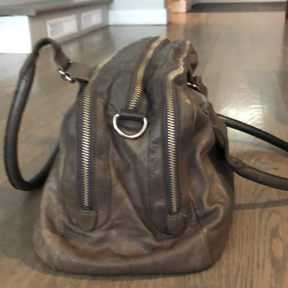 Medium-sized grey leather Rudsak shoulder bag - Picture 5 of 5